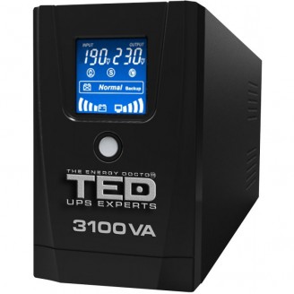 UPS TED Line Interactive 3100VA/1800W, display LCD, 3 x Schuko