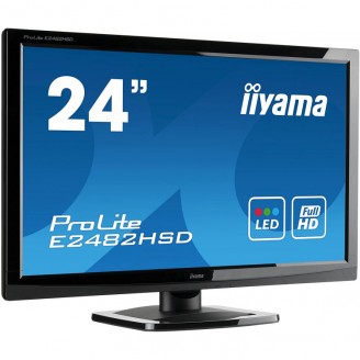Monitor Iiyama E2482HSD, 24 Inch TN, 1920 x 1080, VGA, DVI, Fara picior