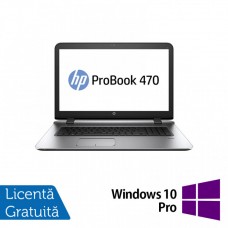 Laptop HP ProBook 470 G1, Intel Core i5-4200M 2.50GHz, 8GB DDR3, 120GB SSD, DVD-RW, 17 Inch, Webcam + Windows 10 Pro